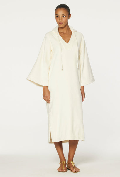 THE TUNIC CAFTAN in CREAM TERRY CLOTH