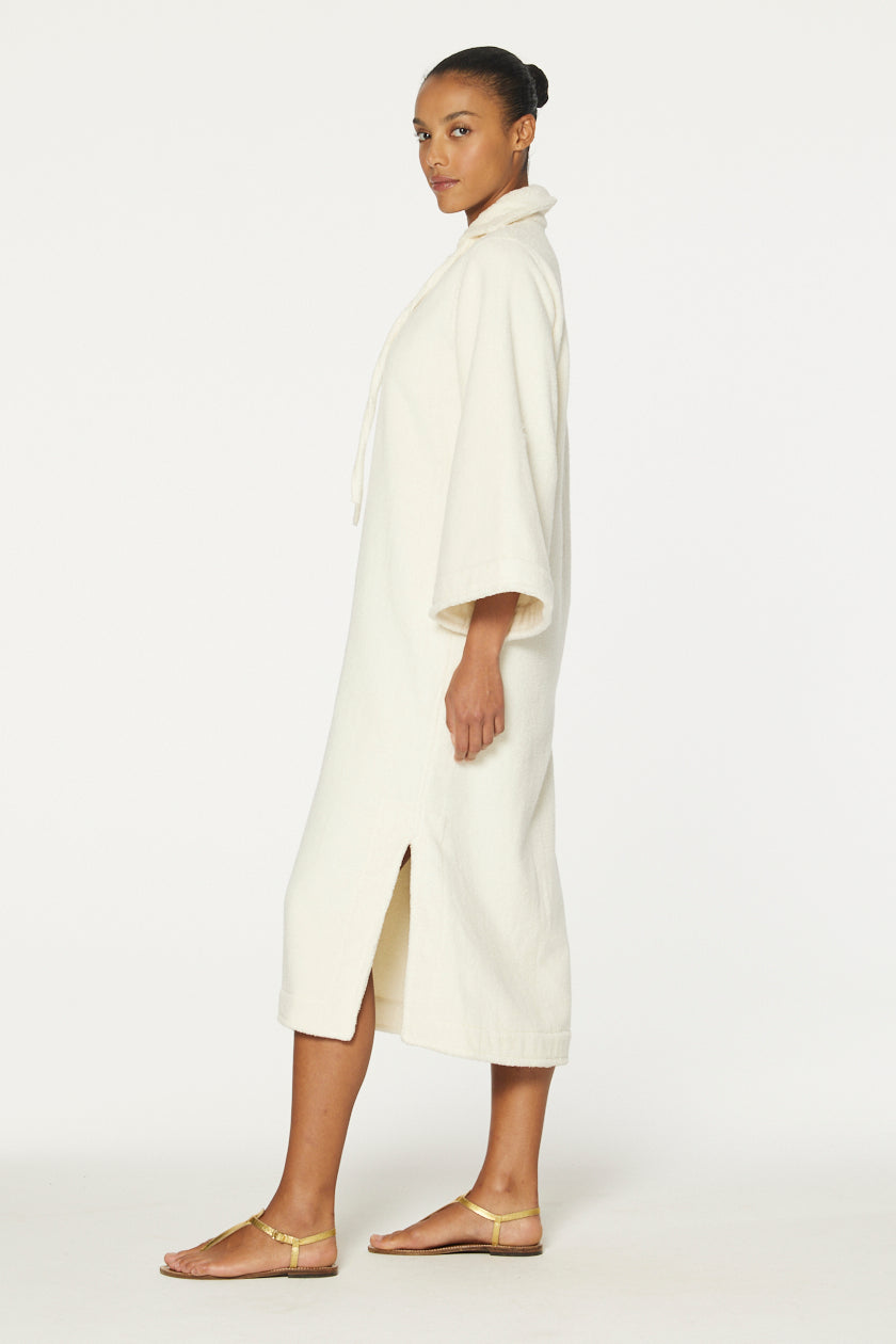 THE TUNIC CAFTAN in CREAM TERRY CLOTH