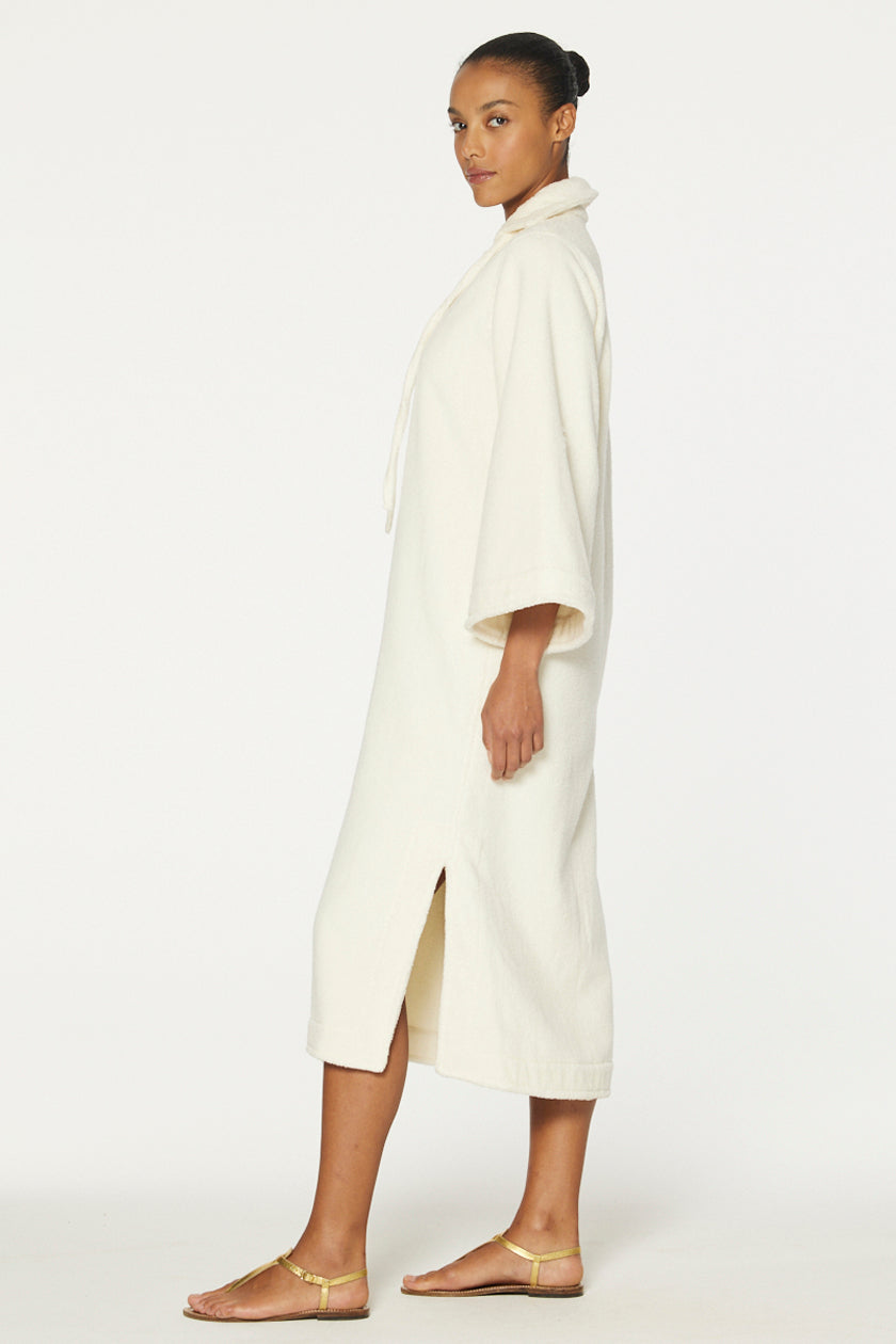THE TUNIC CAFTAN in CREAM TERRY CLOTH