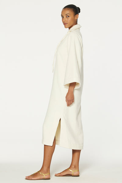 THE TUNIC CAFTAN in CREAM TERRY CLOTH
