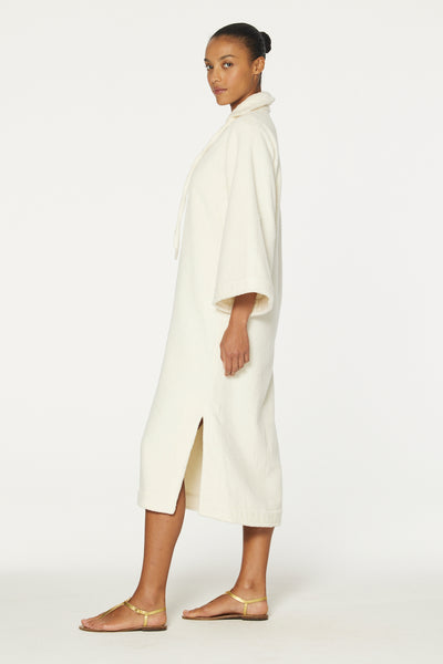 THE TUNIC CAFTAN in CREAM TERRY CLOTH