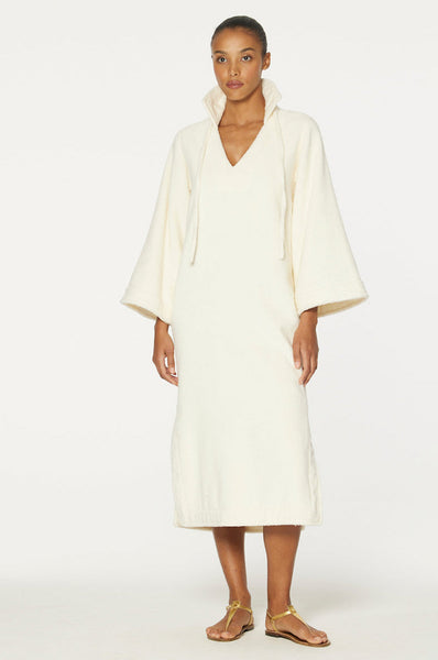 THE TUNIC CAFTAN in CREAM TERRY CLOTH