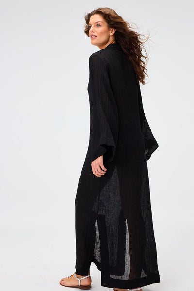 THE TUNIC CAFTAN in BLACK SORRENTO GAUZE