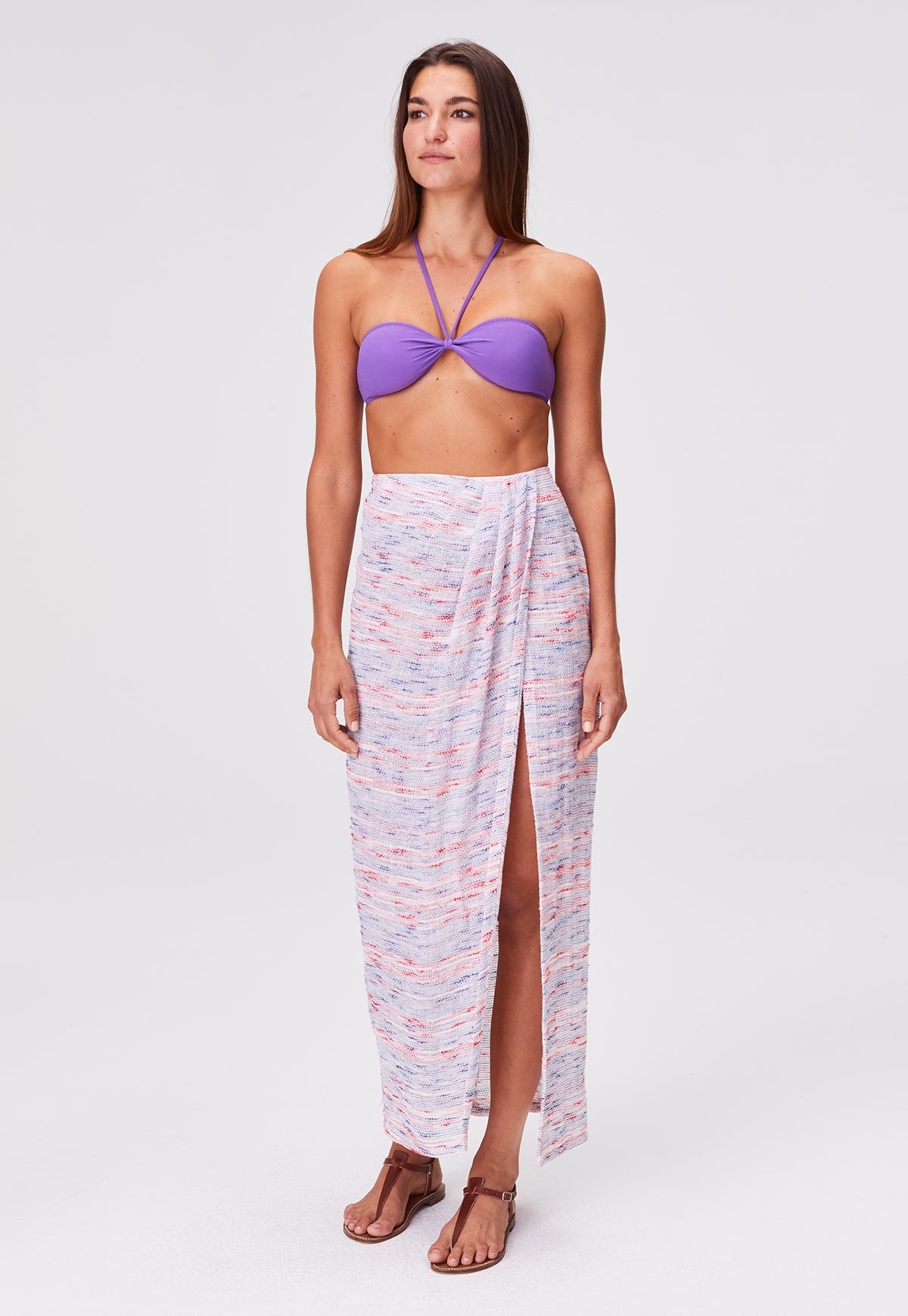THE SARONG SKIRT in MULTI STRIPED GAUZE