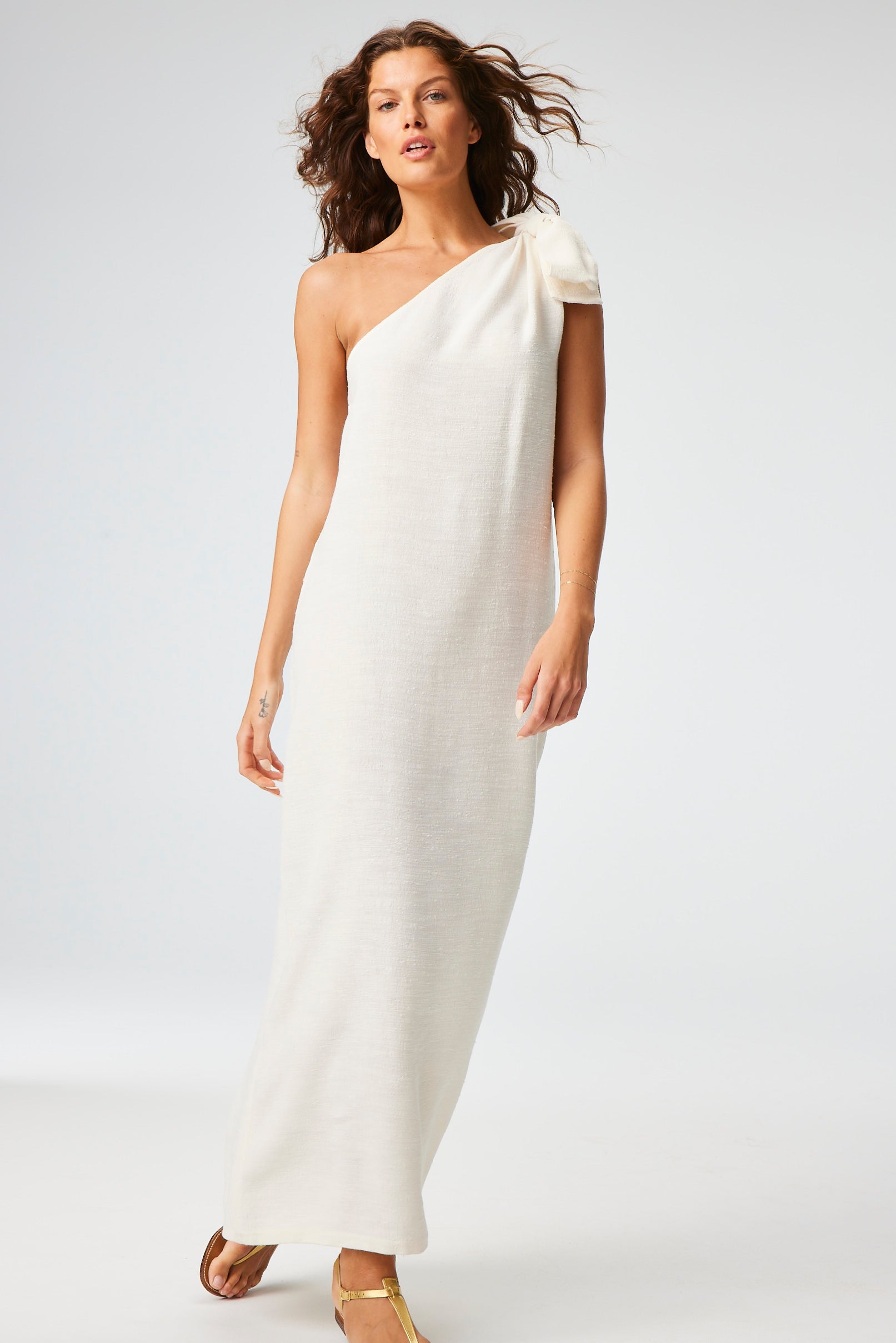 THE SARONG DRESS in WHITE SHANTUNG