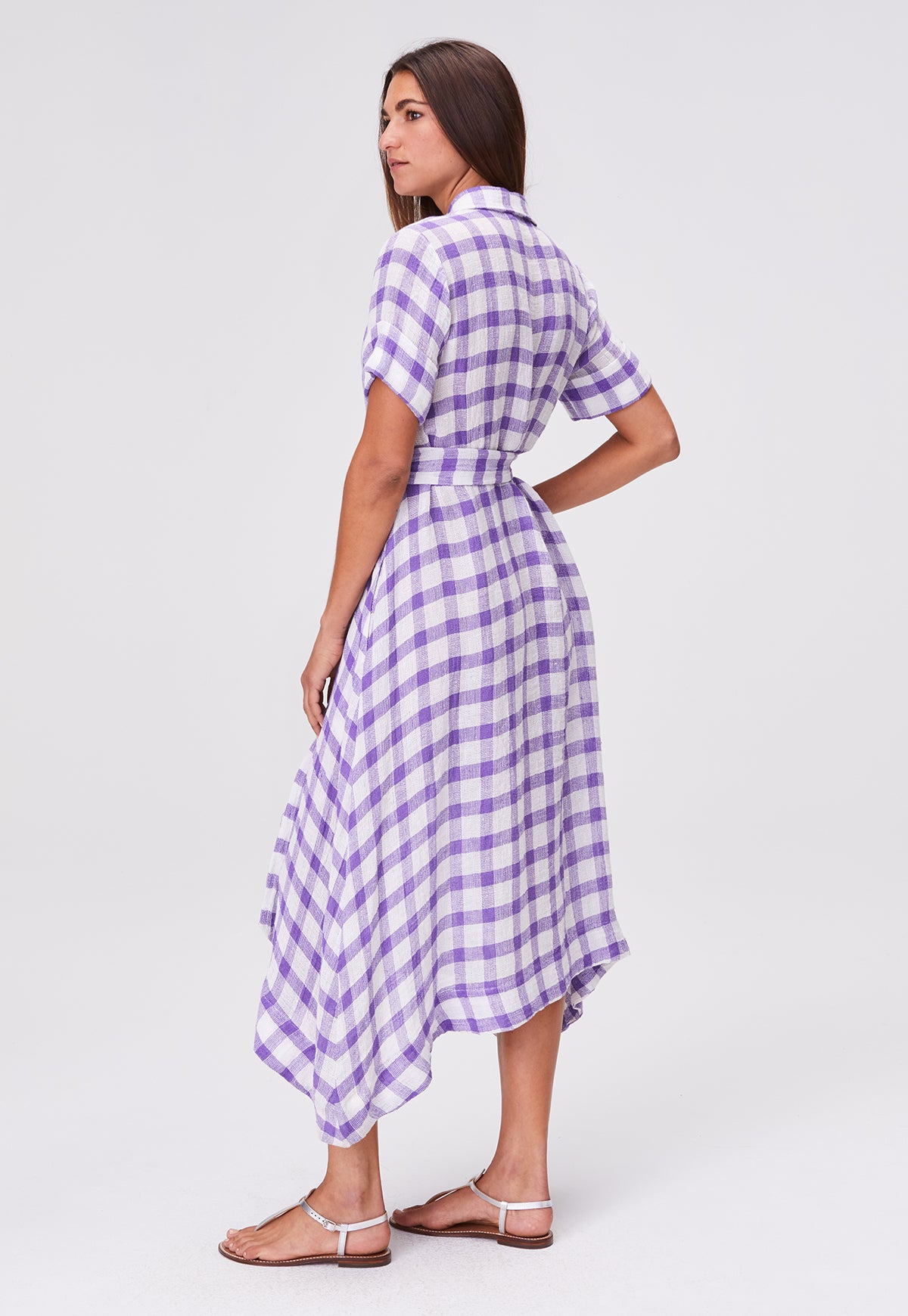 THE SHIRT DRESS CLASSIC in LAVENDER GINGHAM CHIOS GAUZE