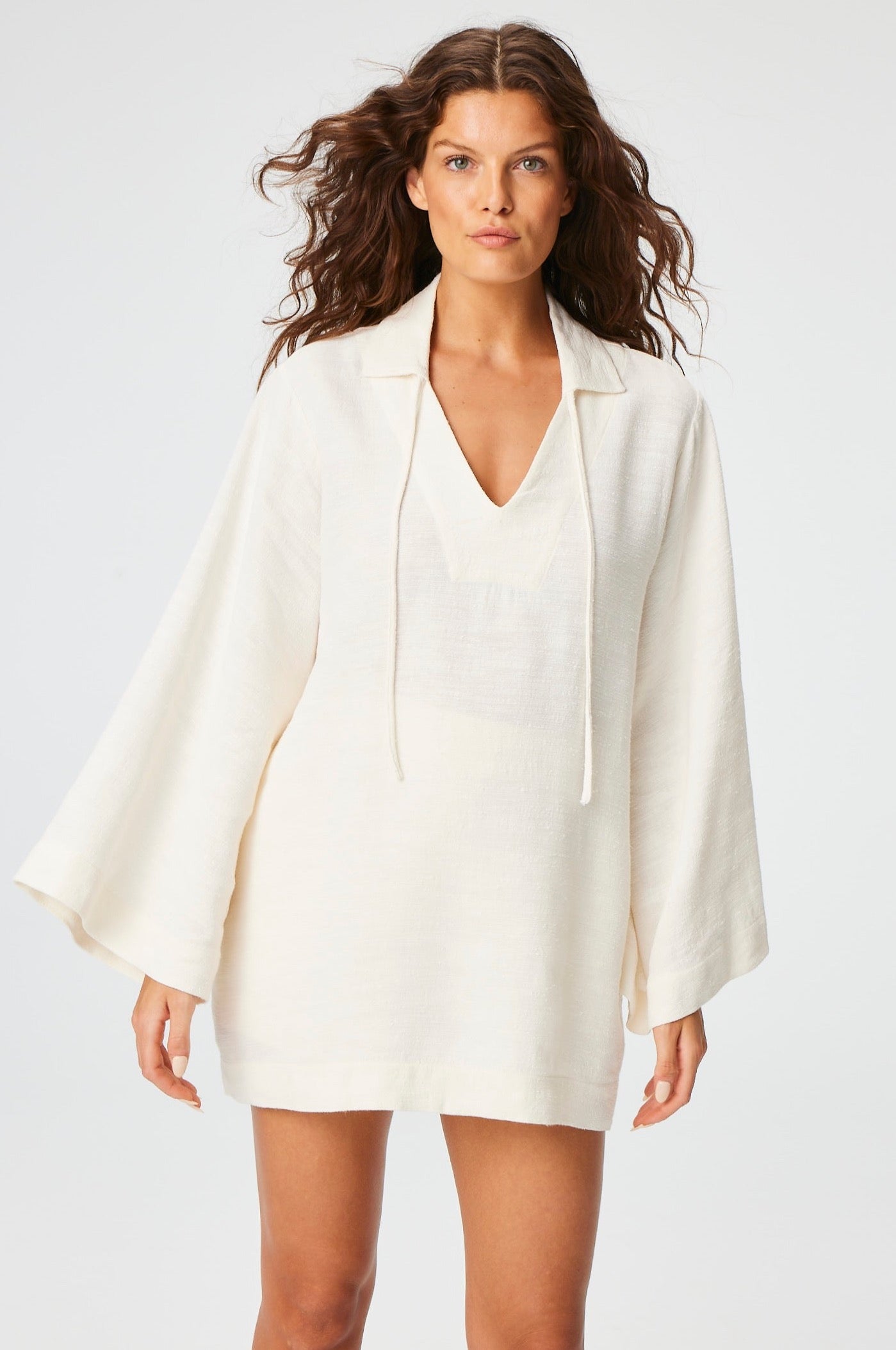 The Tunic in White Shantung White Shantung / 2024SP497 Wsh / 4 - L The Tunic in White Shantung White Shantung / 2024SP497 Wsh / 4 - L