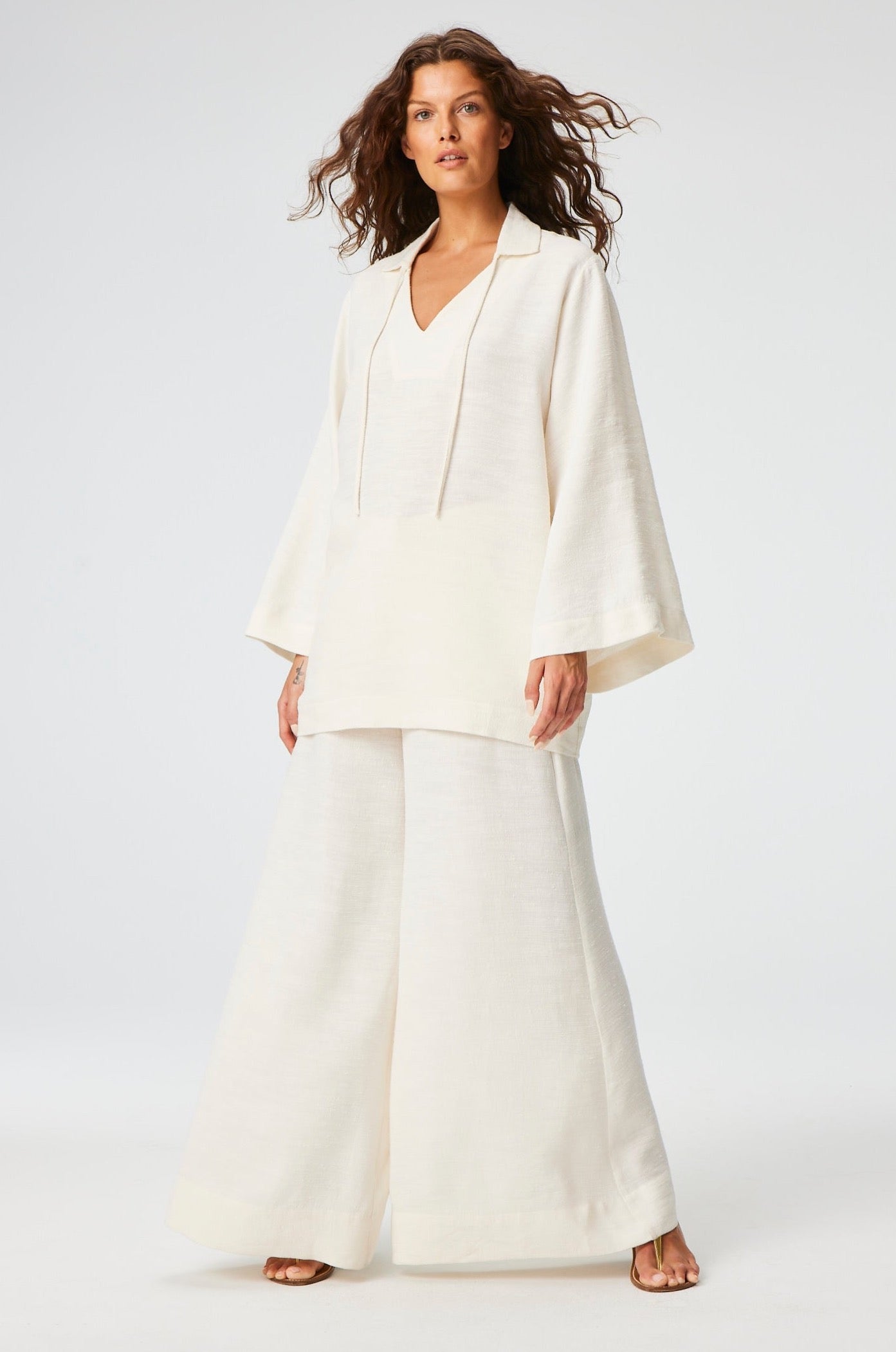 THE TUNIC in WHITE SHANTUNG