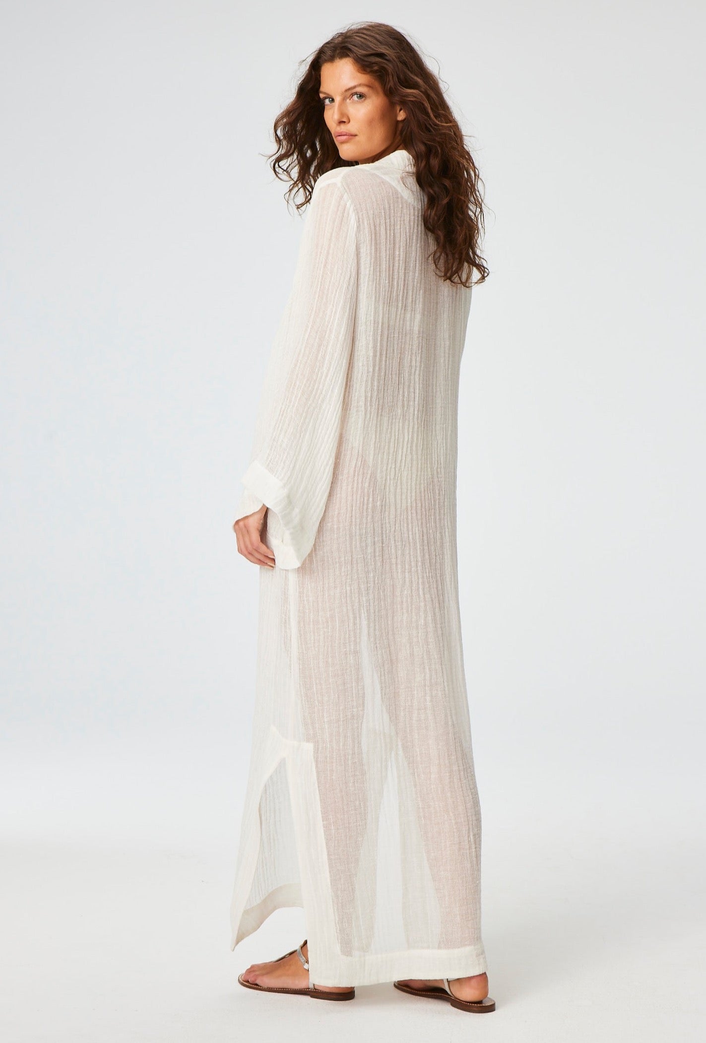 THE TUNIC CAFTAN in WHITE SORRENTO GAUZE