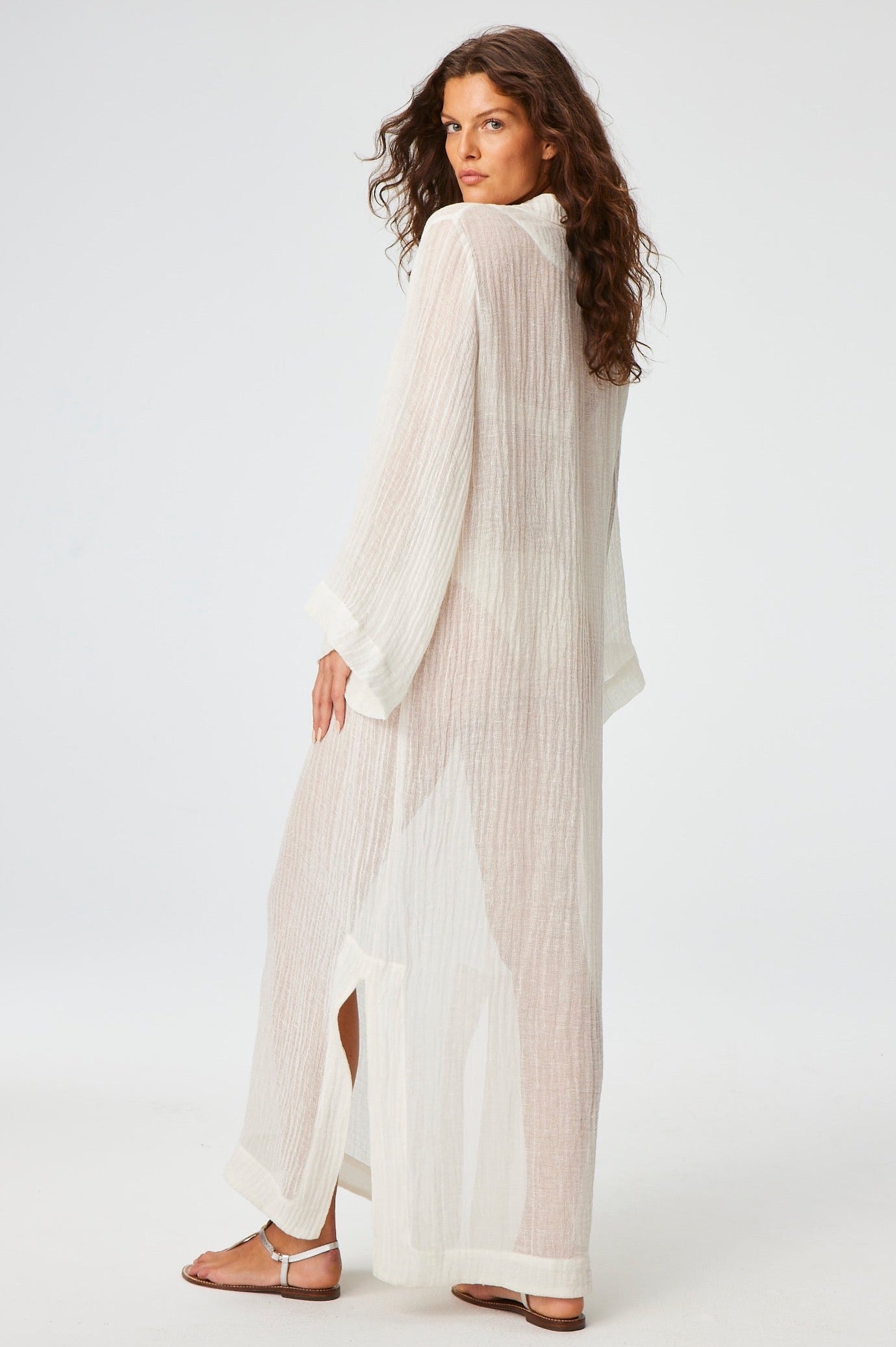 THE TUNIC CAFTAN in WHITE SORRENTO GAUZE*