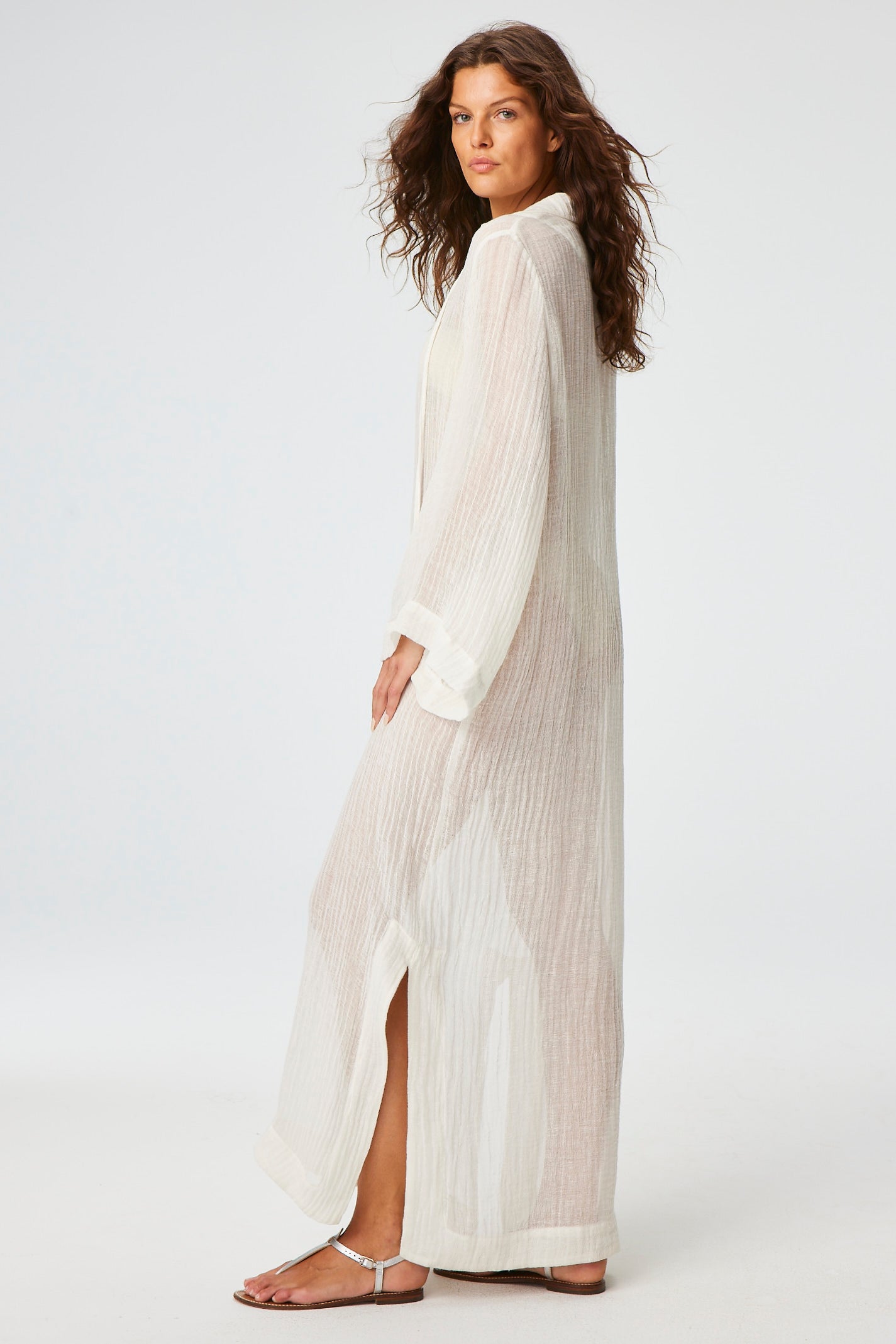 THE TUNIC CAFTAN in WHITE SORRENTO GAUZE