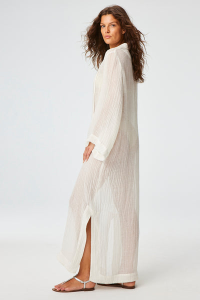 THE TUNIC CAFTAN in WHITE SORRENTO GAUZE