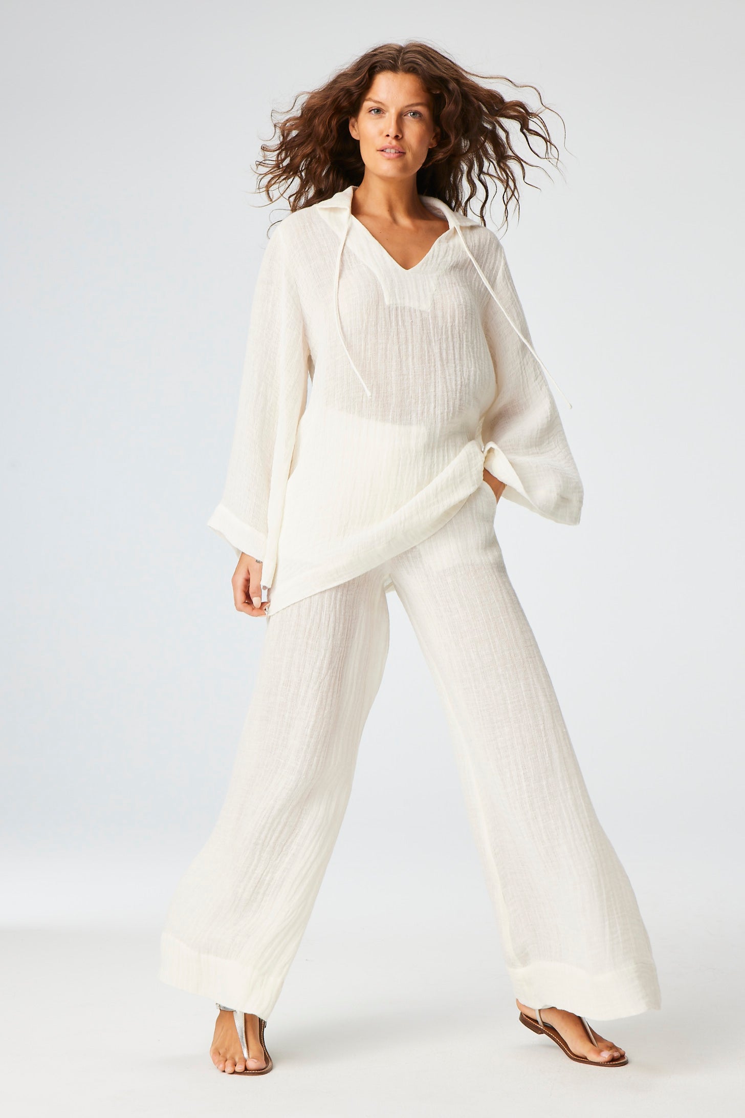 THE TUNIC TOP in WHITE GAUZE
