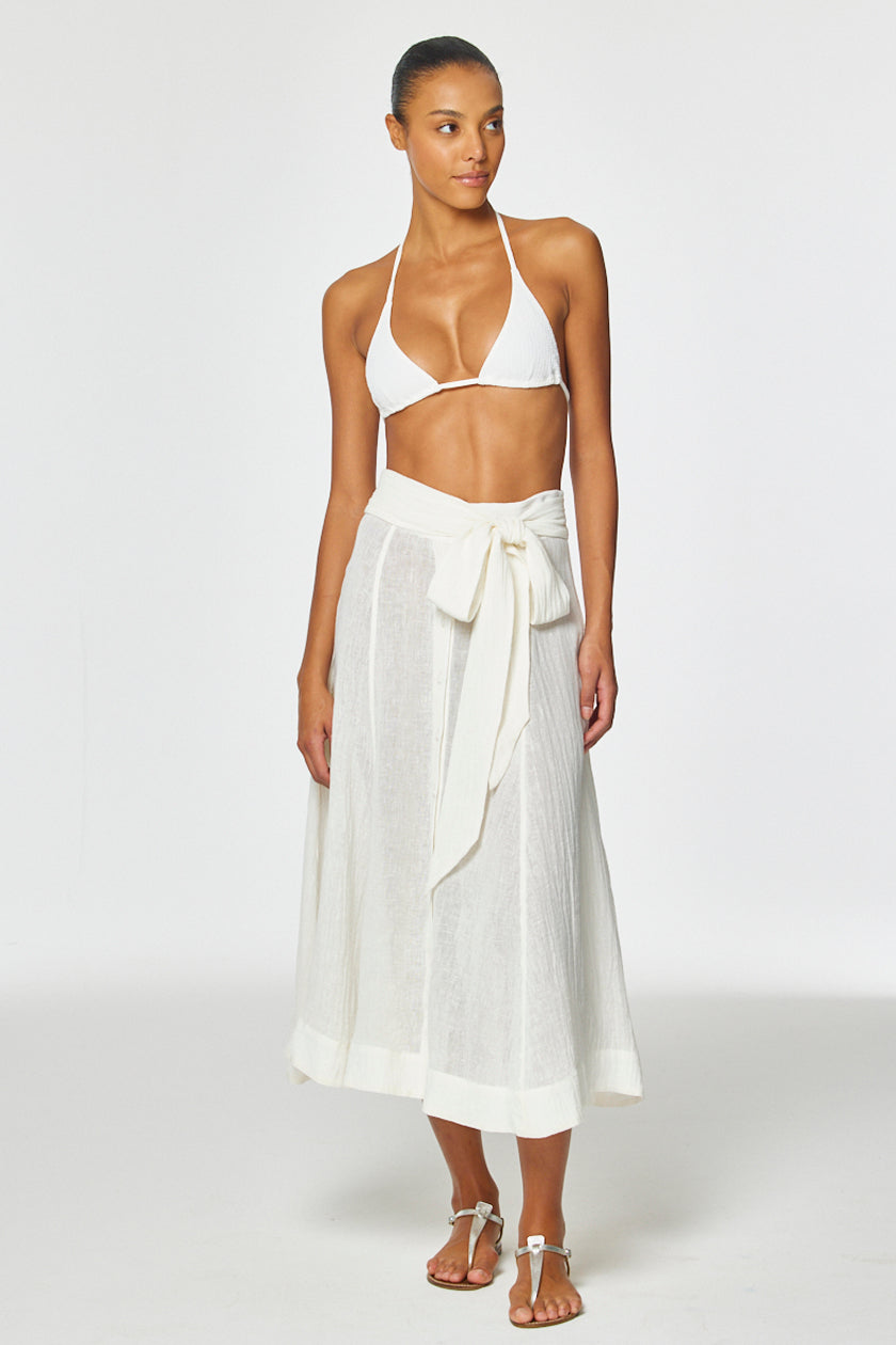 THE BEACH SKIRT in WHITE GAUZE