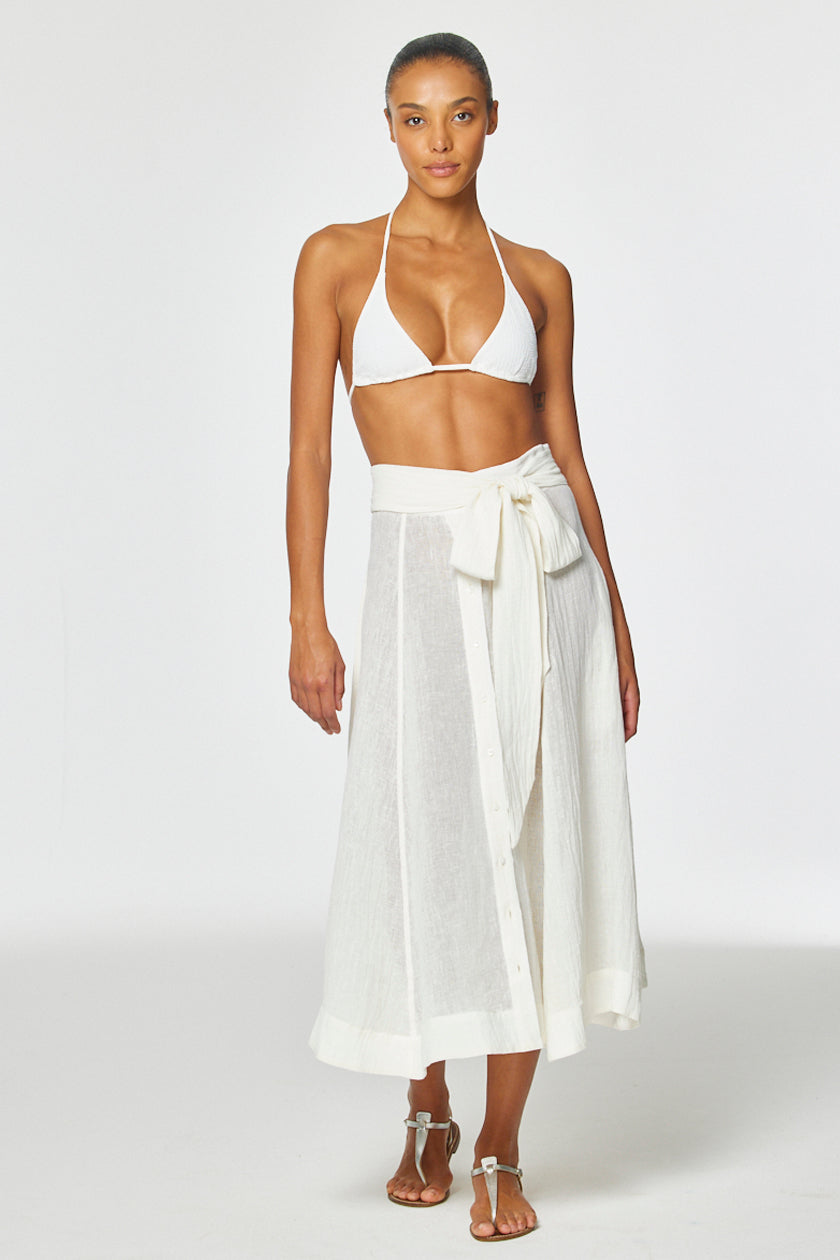 THE BEACH SKIRT in WHITE GAUZE