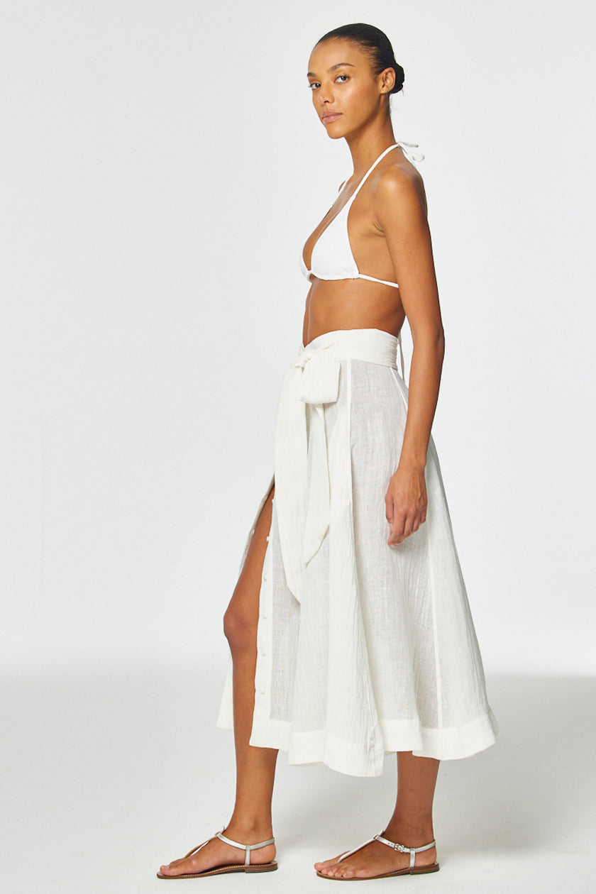 THE BEACH SKIRT in WHITE GAUZE