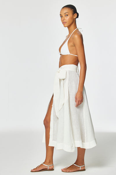 THE BEACH SKIRT in WHITE GAUZE