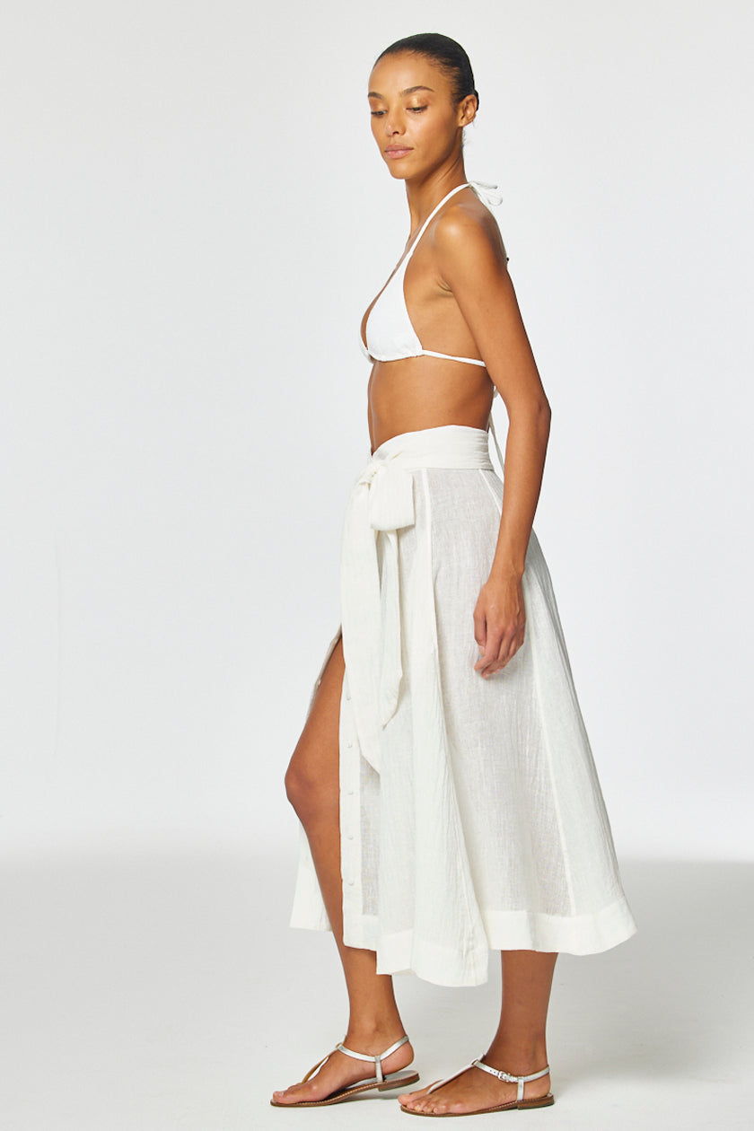THE BEACH SKIRT in WHITE GAUZE