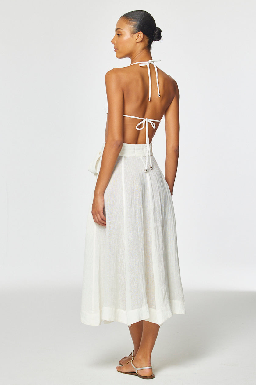 THE BEACH SKIRT in WHITE GAUZE