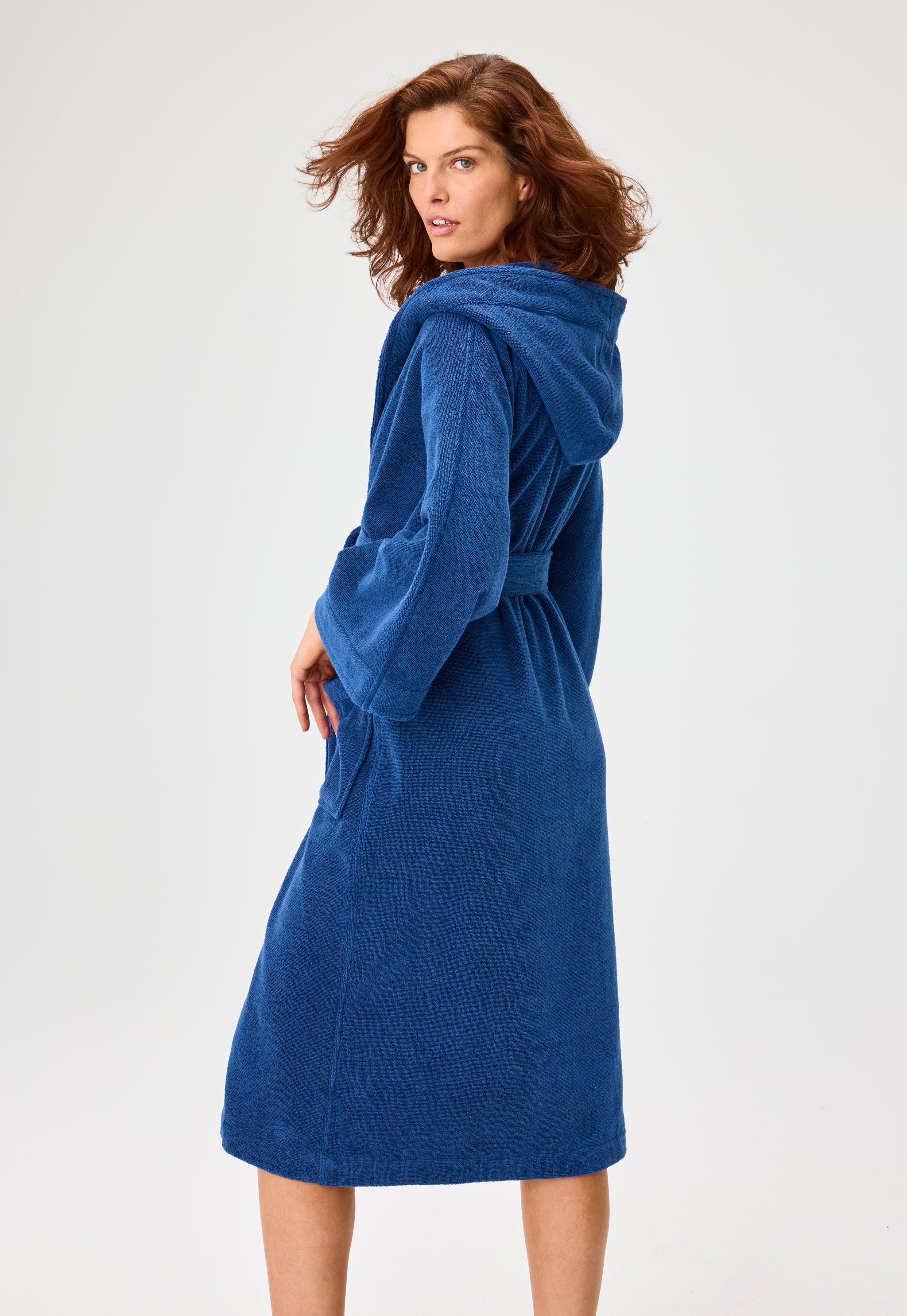 THE DRESSING GOWN in NAVY TERRY CLOTH Lisa Marie Fernandez THE DRESSING GOWN in NAVY TERRY CLOTH Lisa Marie Fernandez