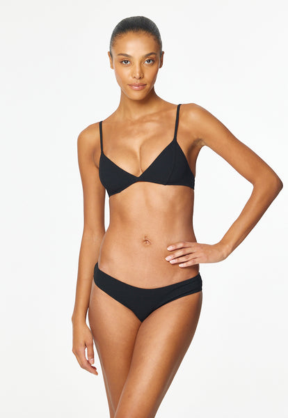 THE GIOVANNA BIKINI in BLACK TEXTURED JACQUARD