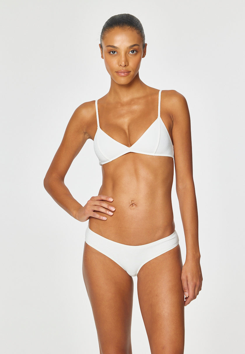 THE GIOVANNA BIKINI in WHITE TEXTURED JACQUARD