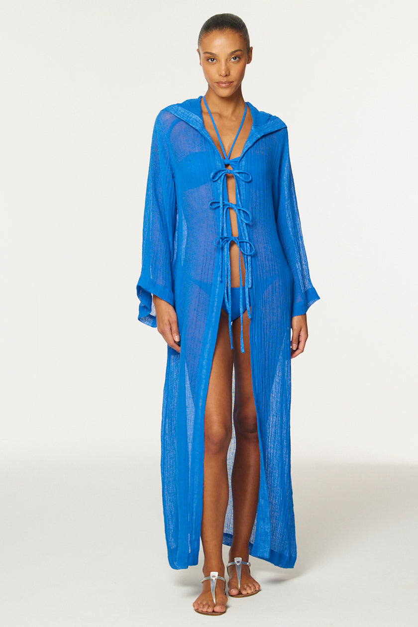THE BEACH CAPE in COBALT BLUE SORRENTO GAUZE