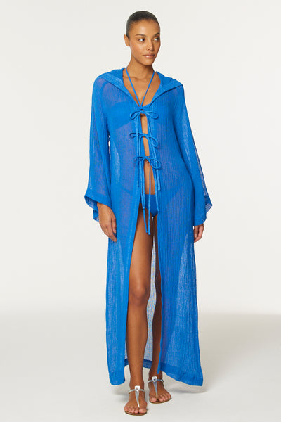 THE BEACH CAPE in COBALT BLUE SORRENTO GAUZE