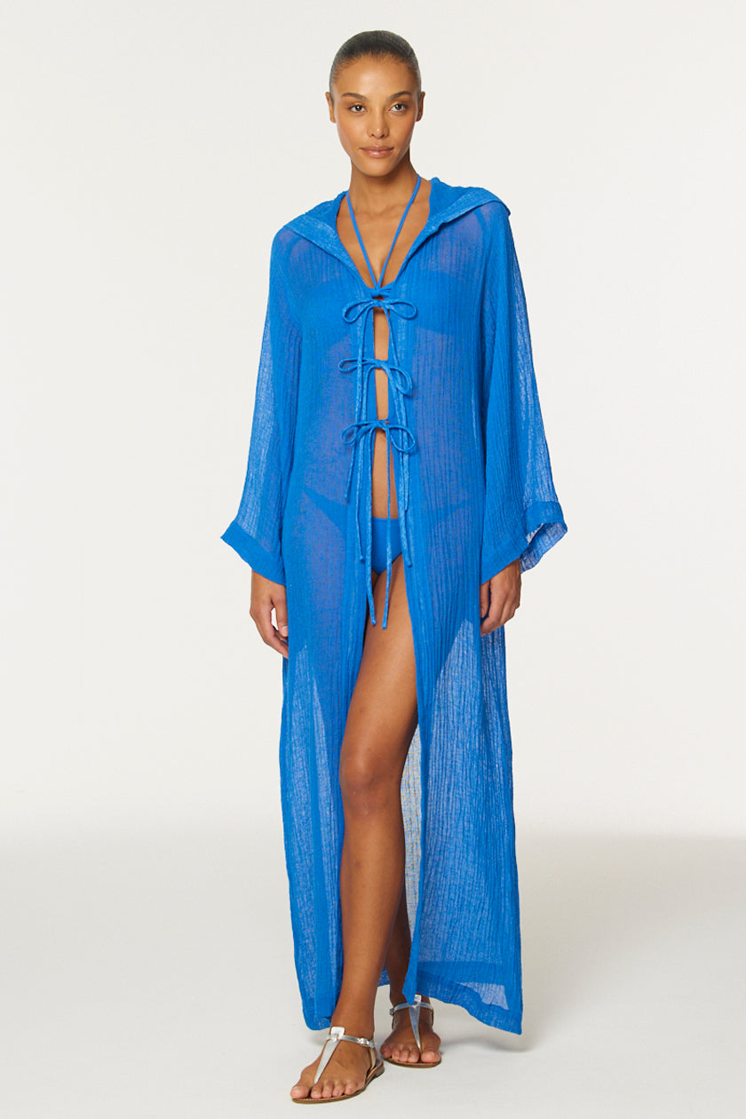 THE BEACH CAPE in COBALT BLUE SORRENTO GAUZE