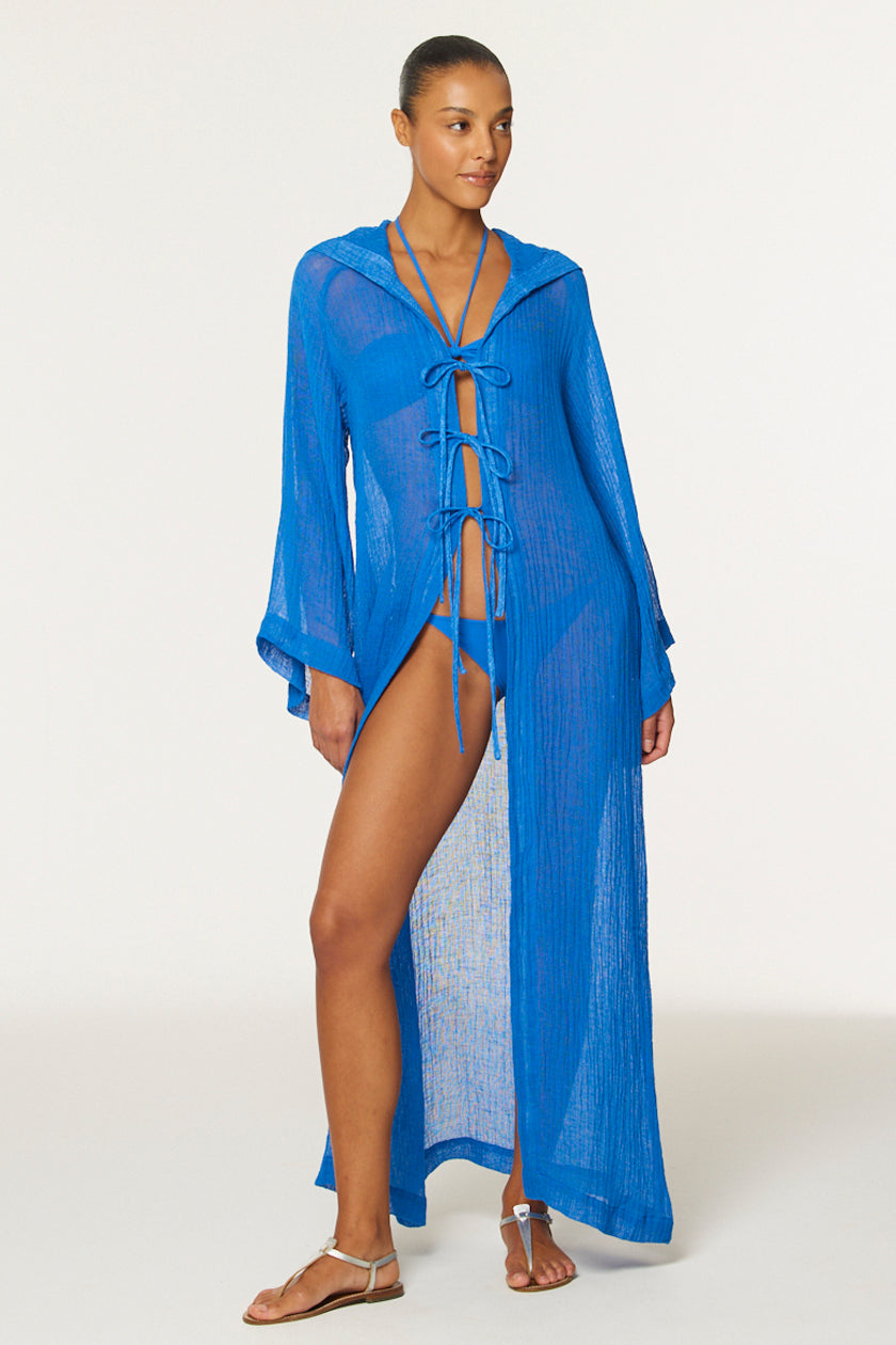 THE BEACH CAPE in COBALT BLUE SORRENTO GAUZE