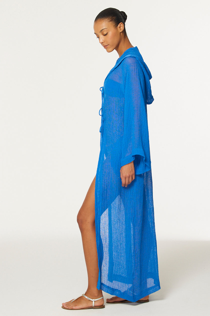 THE BEACH CAPE in COBALT BLUE SORRENTO GAUZE