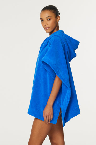 THE BEACH PONCHO in COBALT BLUE TERRY CLOTH