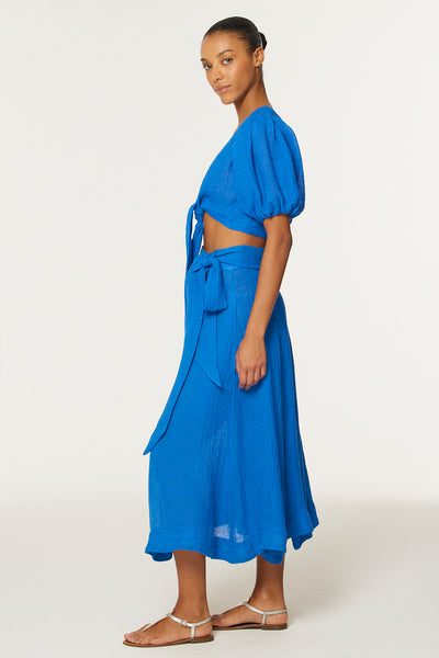 THE BEACH SKIRT in COBALT BLUE GAUZE