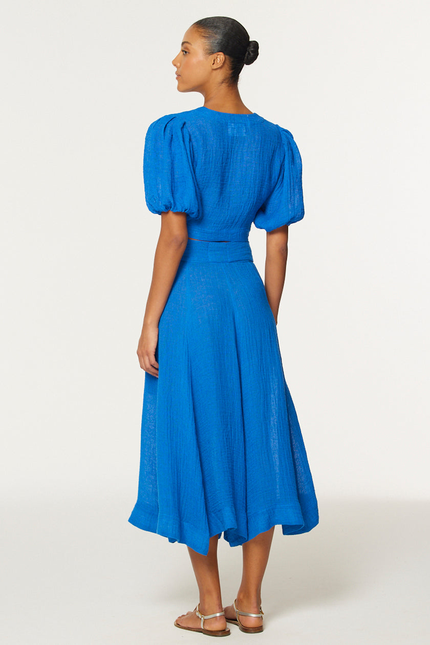 THE BEACH SKIRT in COBALT BLUE GAUZE