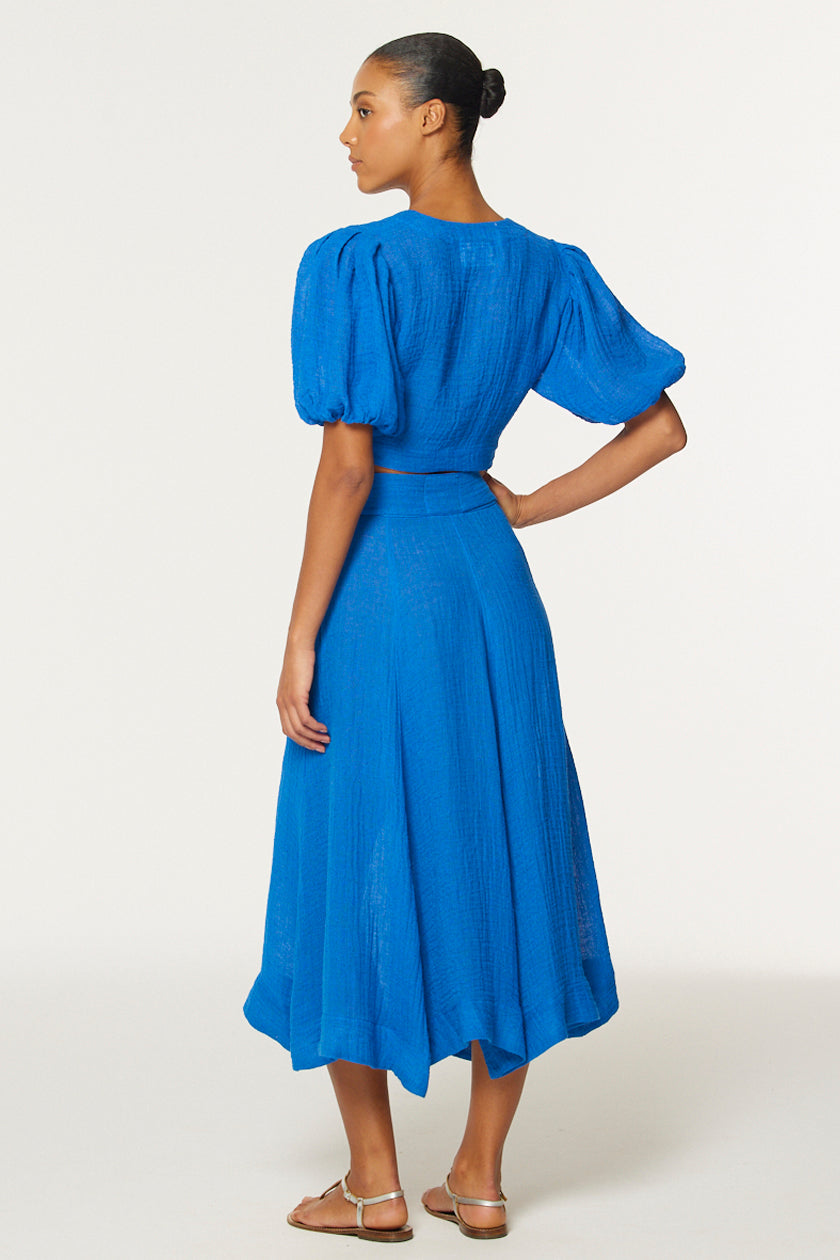 THE BEACH SKIRT in COBALT BLUE GAUZE