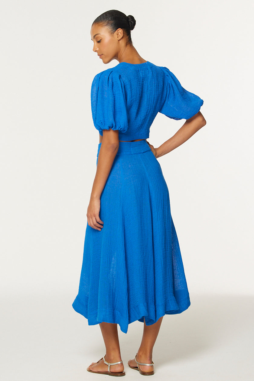 THE BEACH SKIRT in COBALT BLUE GAUZE