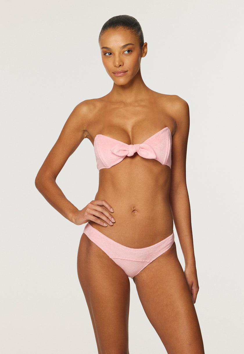 THE POPPY BIKINI in PINK TERRY CLOTH