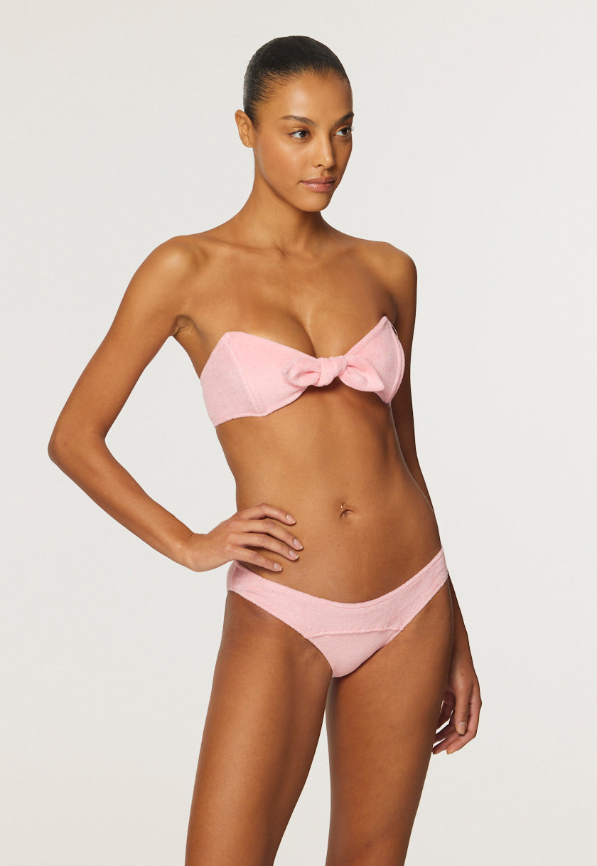 THE POPPY BIKINI in PINK TERRY CLOTH