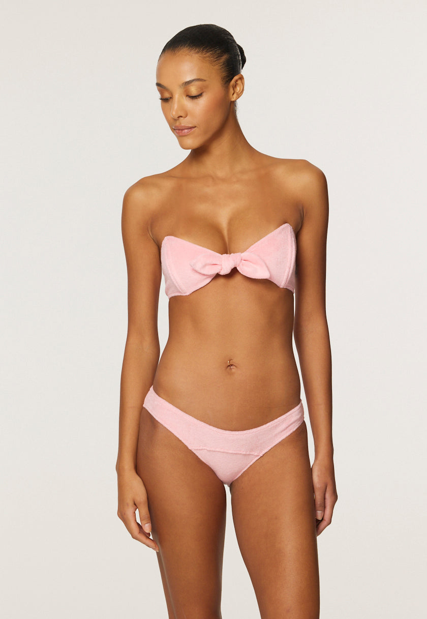 THE POPPY BIKINI in PINK TERRY CLOTH
