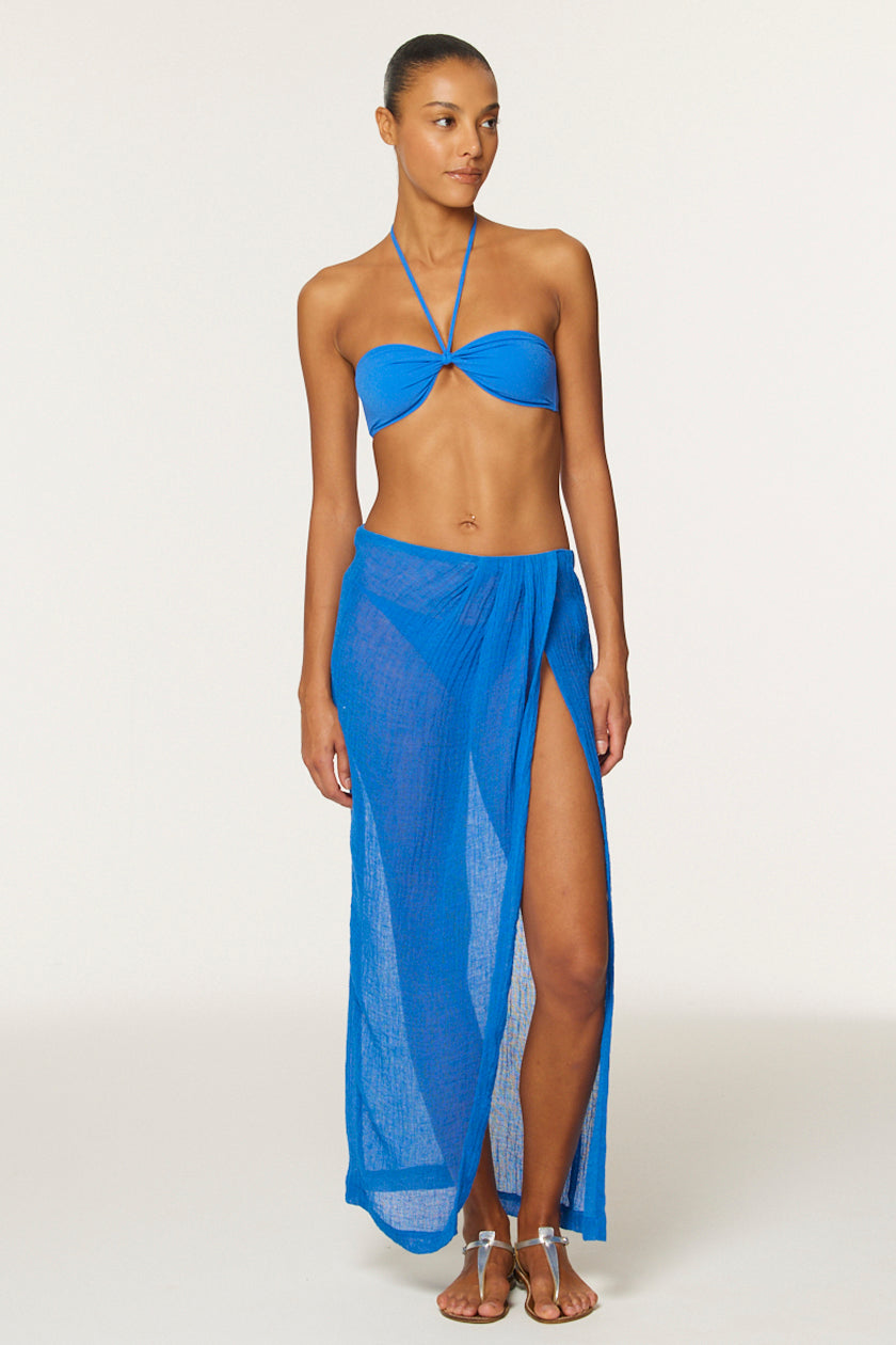 THE SARONG SKIRT in COBALT BLUE SORRENTO GAUZE