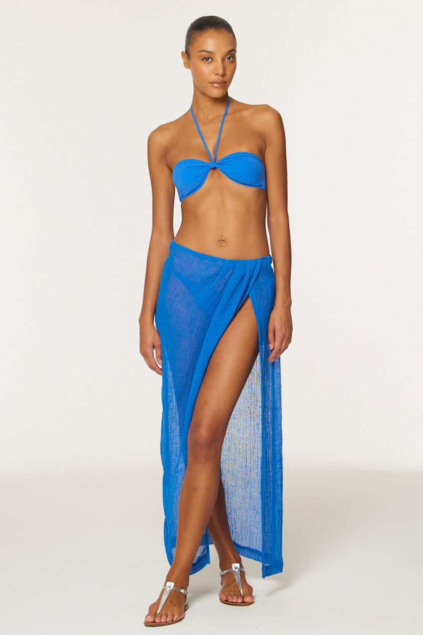 THE SARONG SKIRT in COBALT BLUE SORRENTO GAUZE