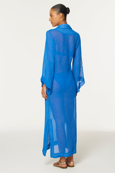 THE TUNIC CAFTAN in COBALT BLUE SORRENTO GAUZE