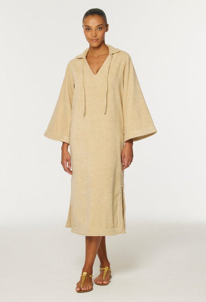 THE TUNIC CAFTAN in SAND TERRY CLOTH
