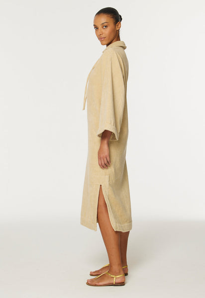THE TUNIC CAFTAN in SAND TERRY CLOTH