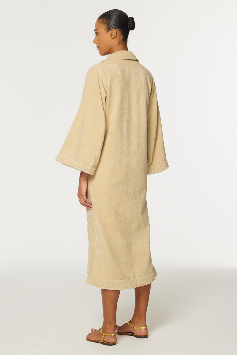 THE TUNIC CAFTAN in SAND TERRY CLOTH