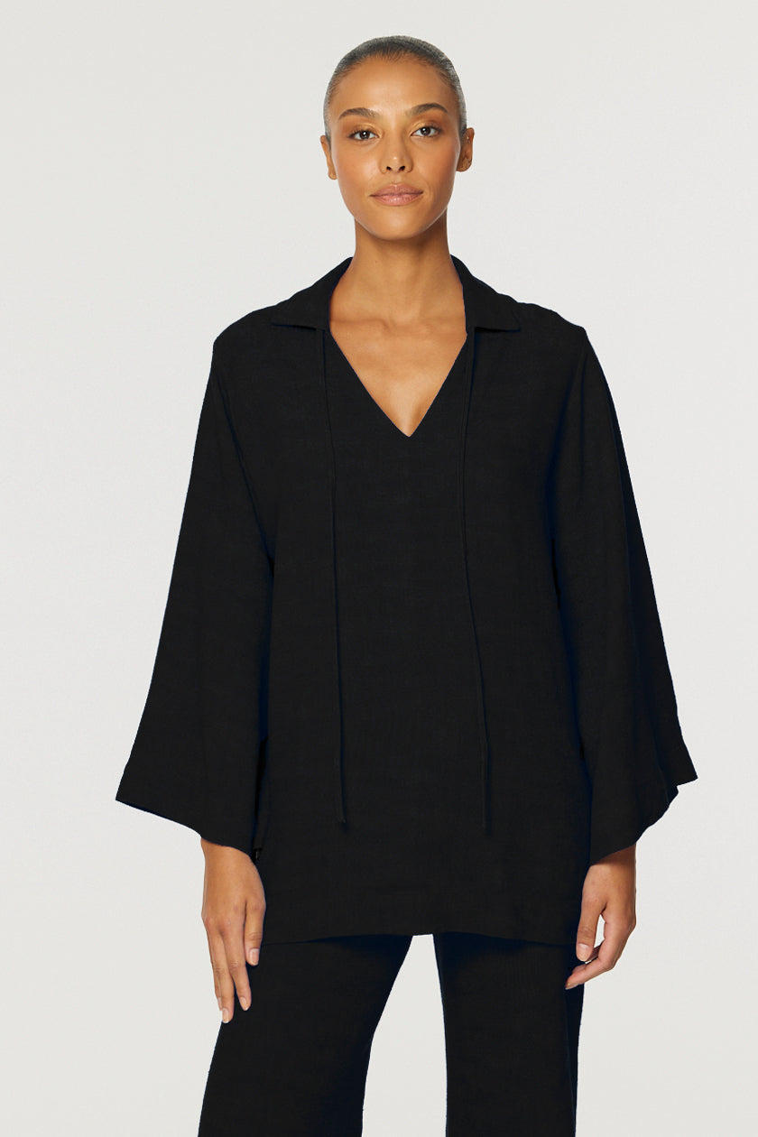 THE TUNIC in BLACK GAUZE