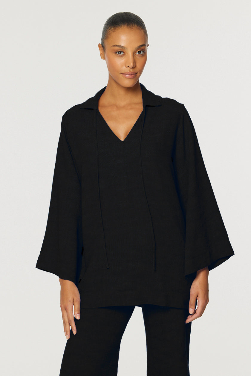 THE TUNIC in BLACK GAUZE