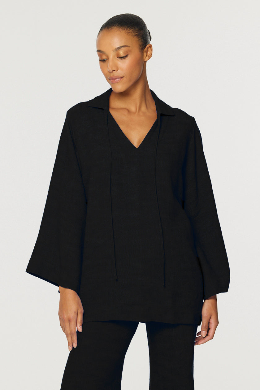 THE TUNIC in BLACK GAUZE