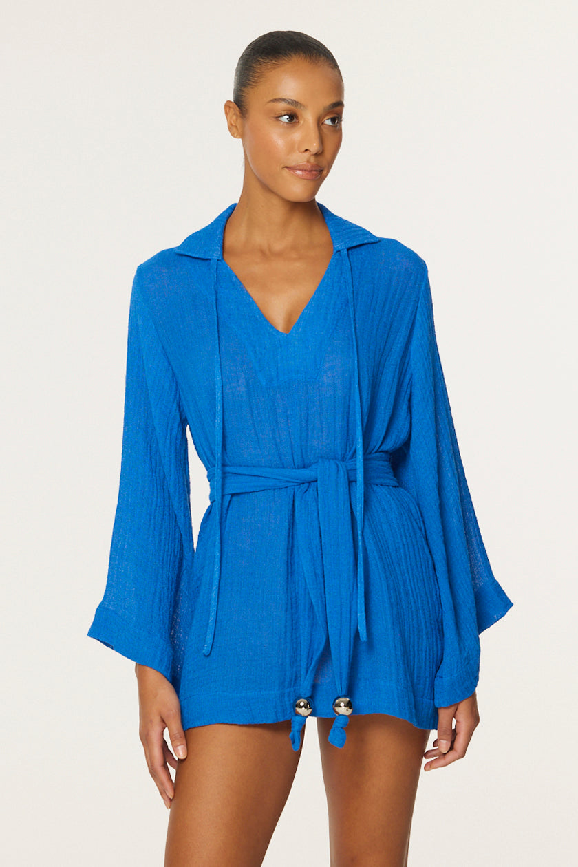 THE TUNIC in COBALT BLUE GAUZE