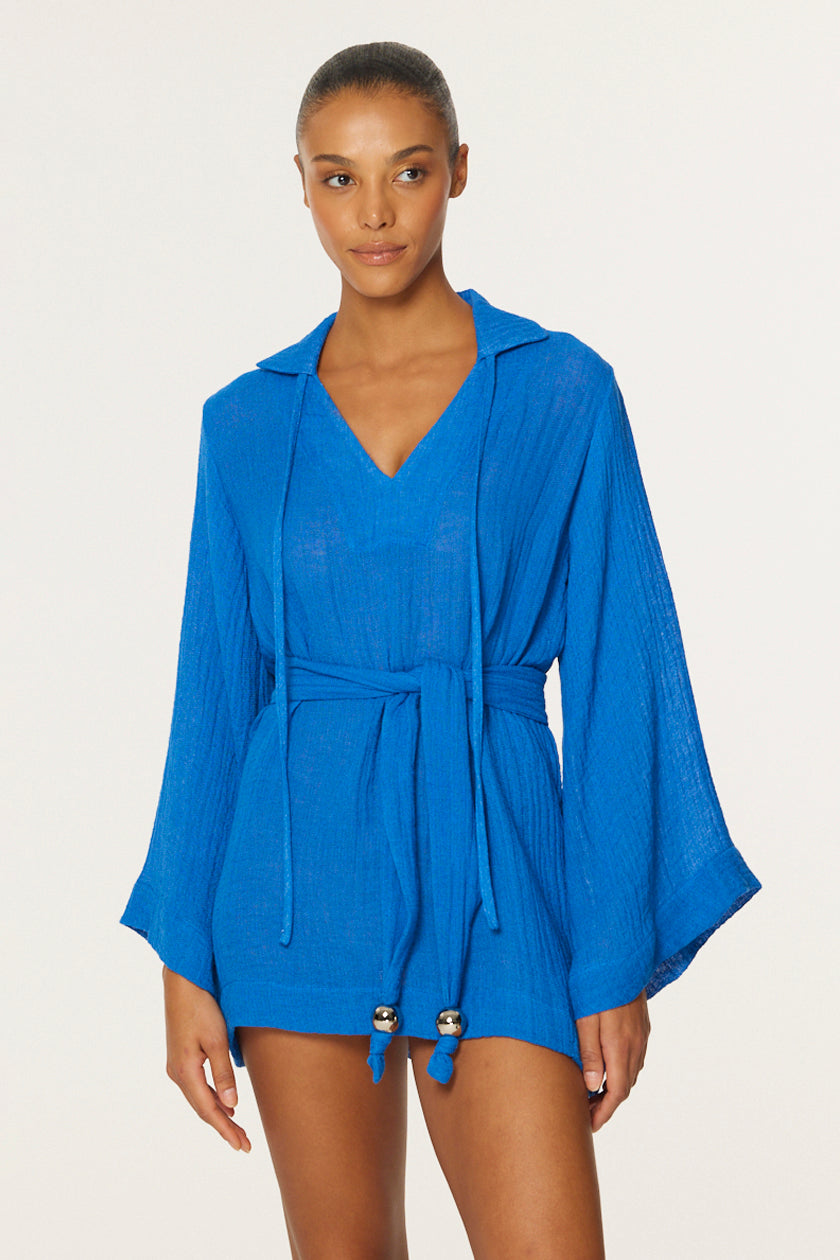 THE TUNIC in COBALT BLUE GAUZE